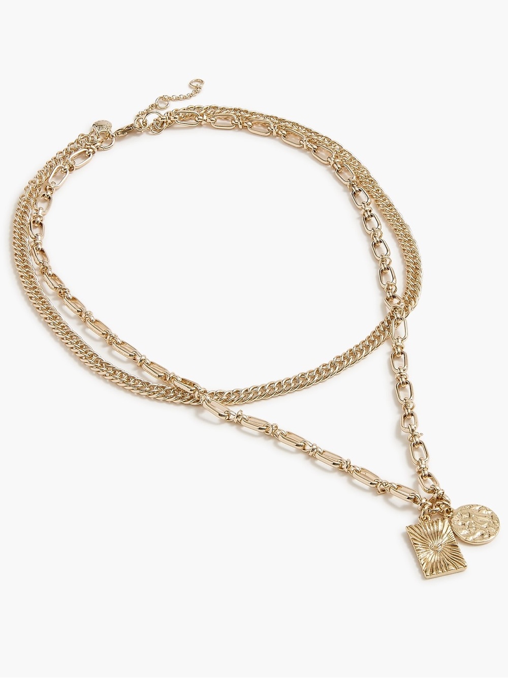 J. CREW Gold Layered Pendant Chain Necklace - Women Jewelry